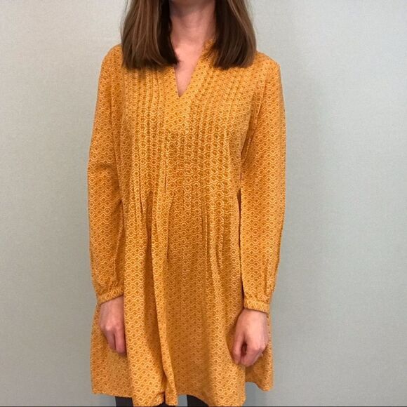 Old Navy Mustard Yellow and White Patterned Tunic Top Size Small - Picture 2 of 11